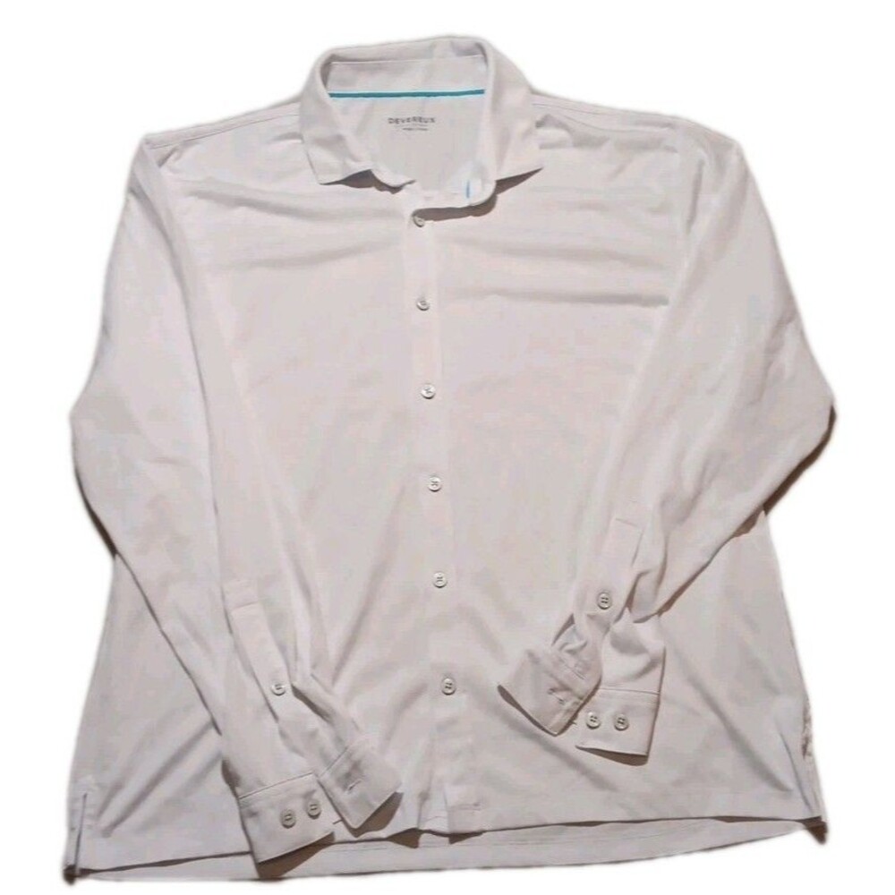 Devereux Proper Threads Men’s Large Longsleeve Golf Shirt White Lightweight